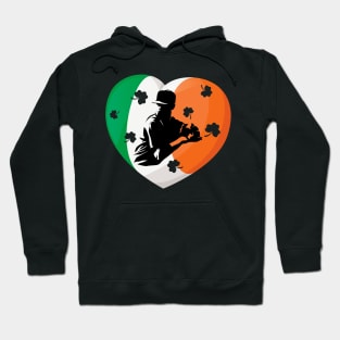 Baseball Player Ireland Heart Flag St. Patrick's Day Hoodie